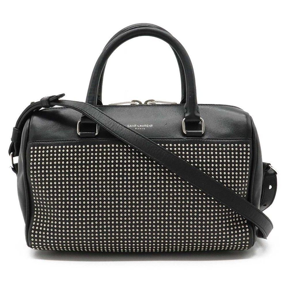 Saint Laurent Paris YSL Yves Baby Duffle Handbag 2WAY Shoulder Leather